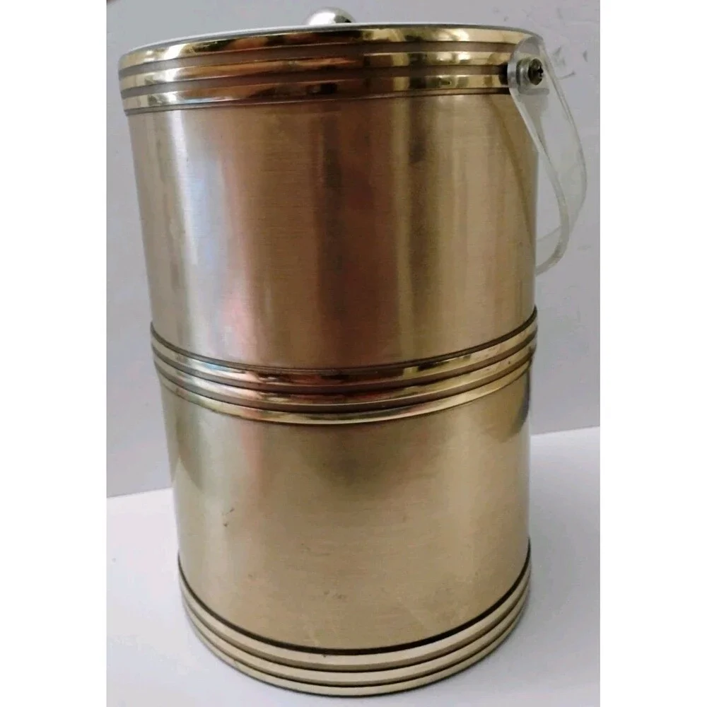 Vintage Georges Briard Signed Gold Ice Bucket 11